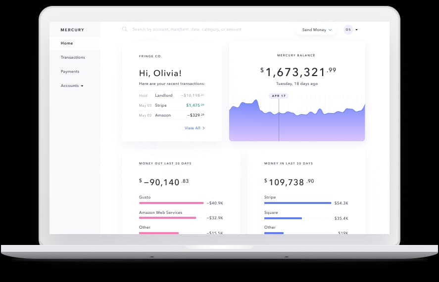 Tela de gestão de despesas